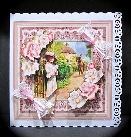 Vintage Lady Morning Stroll 8x8 Mini Kit & Decoupage by Cynthia Massey