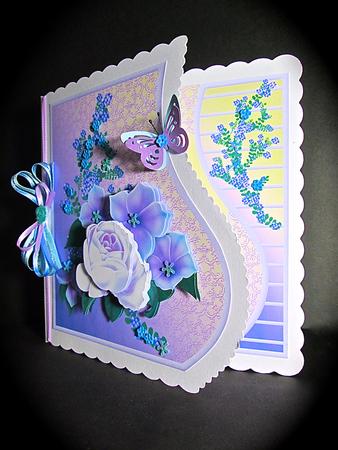 Lavender Bouquet - Wavy Border Card Mini Kit by Cynthia Massey