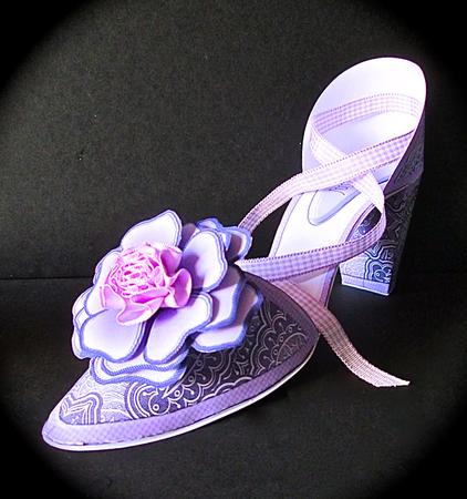 I Love Shoes Kit Purple Paisley with 3D Rose by Cynthia Massey