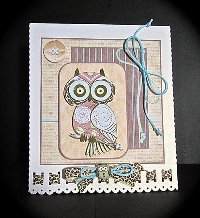 Old Owl Card and Decoupage by Cynthia Massey