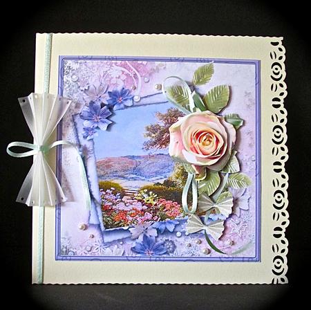 View of the Valley 7x7 Card with Decoupage by Cynthia Massey