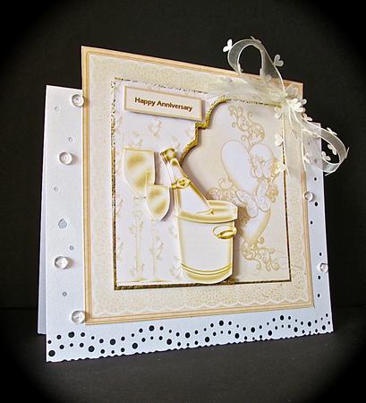 Anniversary Celebrations 7x7 Card and Decoupage by Cynthia Massey