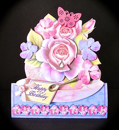 Teacups & Flowers Stand Alone Easel Kit - Pearl Rose by Cynthia Massey