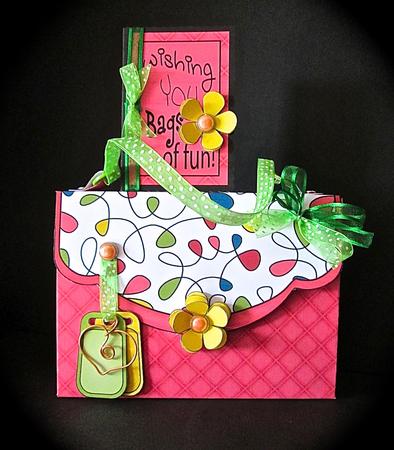3D Fun Bright Handbag Treat or Favour Box Kit by Cynthia Massey