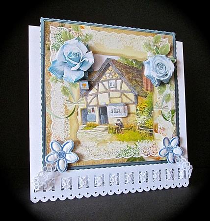 Country Pub Card with Decoupage by Cynthia Massey