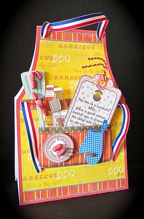 Bbq Apron for Men Tent Card Mini Kit by Cynthia Massey