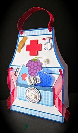 Nurse Apron Get Well Thank You Birthday Tent Card Mini Kit by Cynthia Massey