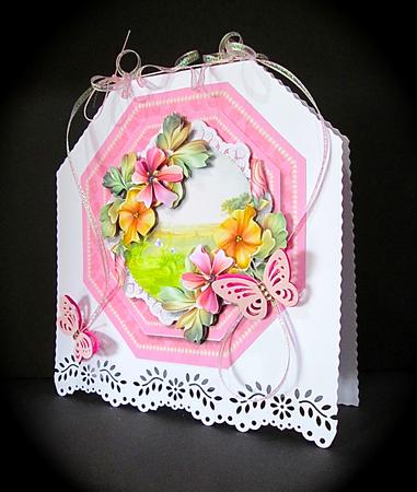 Lovely Pink Octagonal Easal or Topper Fleurdelaforet by Cynthia Massey
