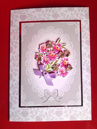 A4 Pearls and Lace Card Front by Cynthia Massey