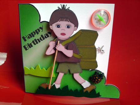 Boy with Rucksack Cut and Fold by Cynthia Massey