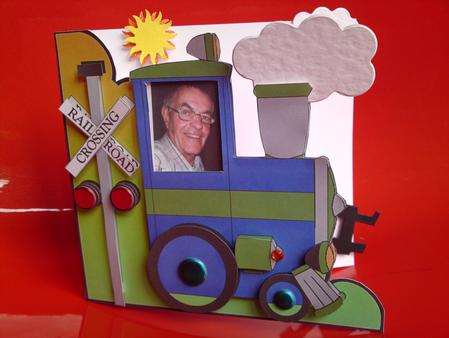 Train Engine Cut and Fold by Cynthia Massey