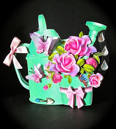 The Plant Pot and Watering Can Shaped Card by Cynthia Massey