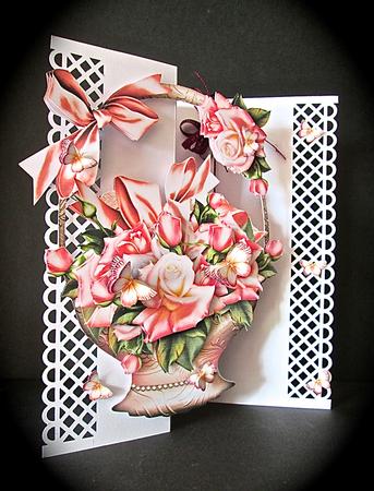 Rose Basket Full with Roses by Cynthia Massey