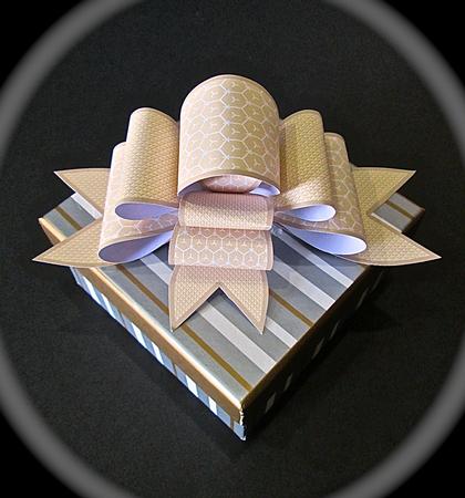 4 Triple Bows Mini Kit - Taupe Hexagon Pattern by Cynthia Massey