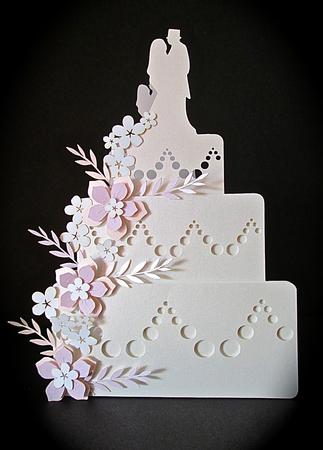 Wedding Cake With Flowers by Cynthia Massey