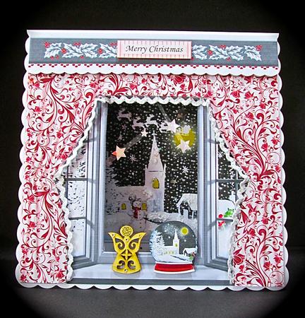 Christmas Eve Window Aperture 8x8 Mini Kit Winter Scene 2 by Cynthia Massey