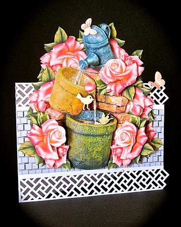 Mini Kit Over the Edge Fountain & Roses by Cynthia Massey