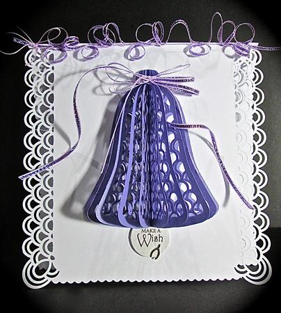 Christmas Bell Honeycomb Card by Cynthia Massey