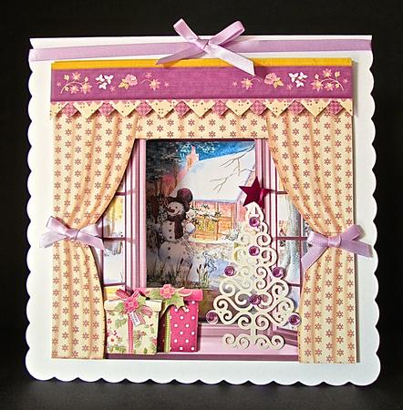 Winter Cottage Christmas Window Aperture 8x8 Mini Kit by Cynthia Massey