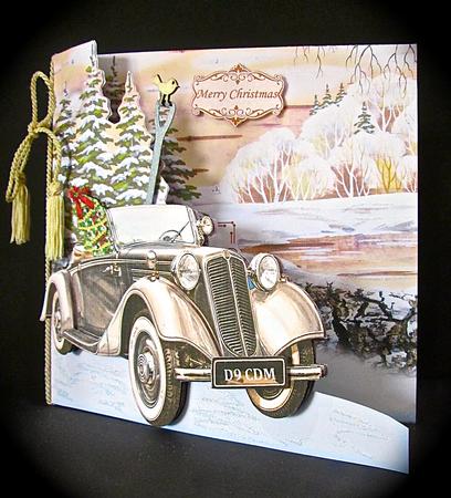 Bringing Home the Tree Christmas Shaped Card Kit & Decoupage by Cynthia Massey