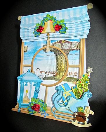 Christmas Windows Stand Alone Kit - Christmas Carousel by Cynthia Massey