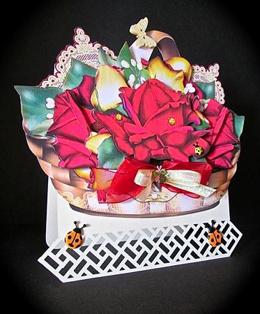 Red Roses Decorative Basket by Cynthia Massey