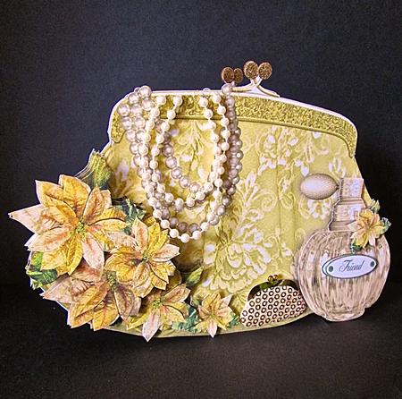 Glam Bag Shaped Card - Pure Gold by Cynthia Massey