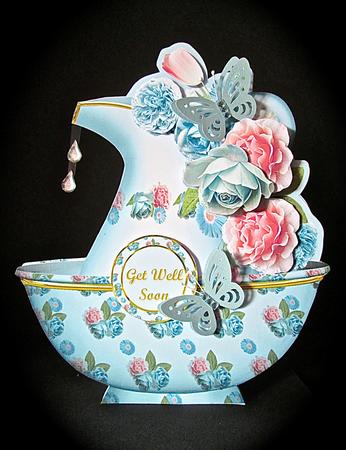 Shabby Chic Flowers Jug and Bowl Mini Kit by Cynthia Massey