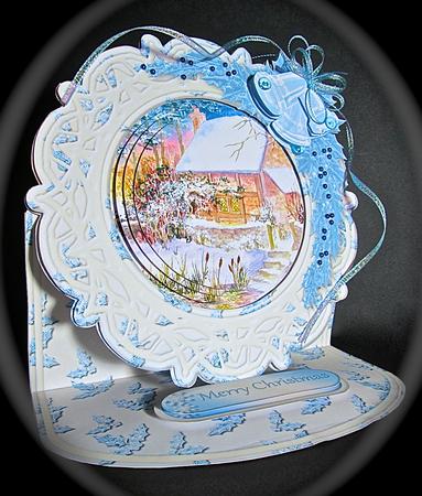 Christmas Cottage Framed Easel Card Mini Kit by Cynthia Massey