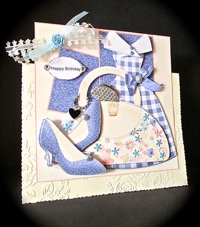 Mini Kit Special Dress in Bleu & Pink by Cynthia Massey