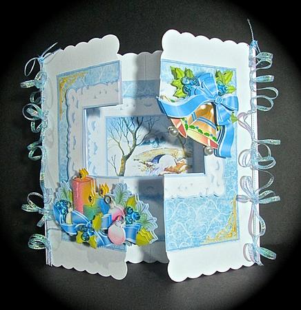 Picture Frame Gatefold Mini-kit - Christmas River by Cynthia Massey