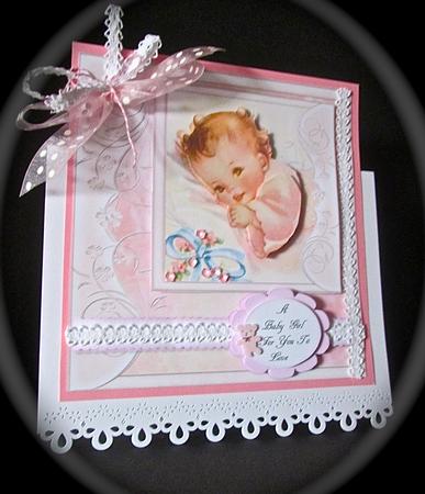 Baby Girl in Pink Swirl Frame 8x8 Mini Kit by Cynthia Massey