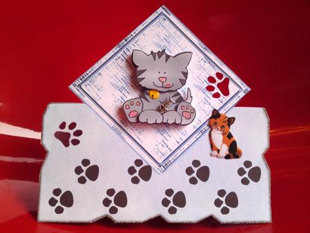 Paw Prints & Diamond Card Front/ Topper 2 by Cynthia Massey