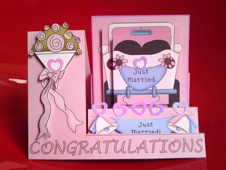 Just Married Side Stepper card by Cynthia Massey