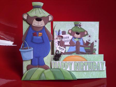 In the Garden Birthday Side Stepper card by Cynthia Massey