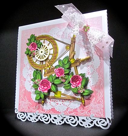 8x8 Spinning Wheel with Roses Mini Kit by Cynthia Massey