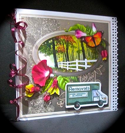 Autumn Morning 8in x 8in Decoupage by Cynthia Massey