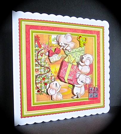Christmas Tipsy Topsy Mice 8x8 Mini Kit & Decoupage by Cynthia Massey