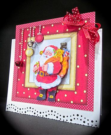 Santa Clause Card with Large Decoupage by Cynthia Massey