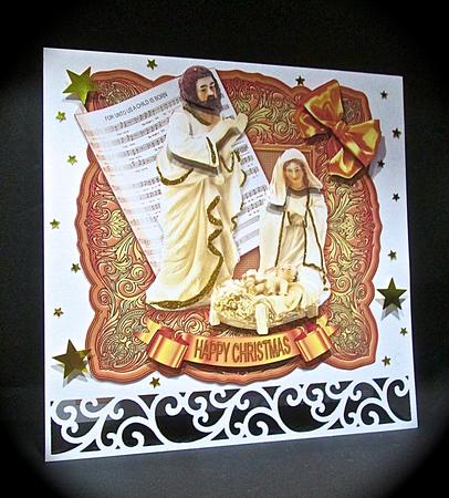 For Unto Us a Child is Born 8in x 8in Quick Card by Cynthia Massey