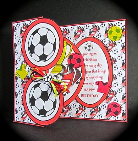 Fold Back Pop-up - Soccer (red) by Cynthia Massey