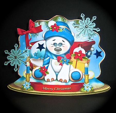 Cute Christmas Polar Bear by Cynthia Massey