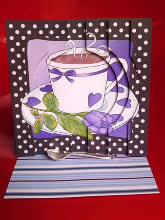 Blue Flutterby Fairy Easel Card Base 3 Mix N Match by Cynthia Massey