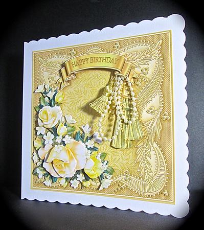 Cream Roses on a Lace Frame Decoupage by Cynthia Massey