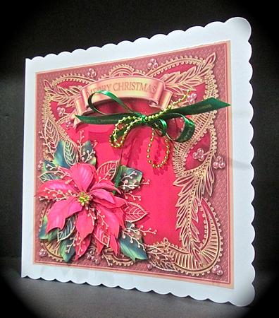 Christmas Poinsettia on a Lace Frame Decoupage Mini Kit by Cynthia Massey