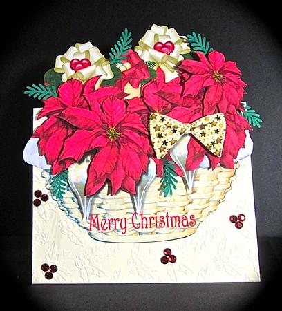 Christmas Basket Poinsettias by Cynthia Massey