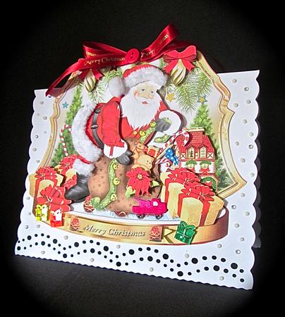 Christmas Santa Claus with Gifts by Cynthia Massey
