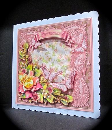 Autumn Roses and Butterflies on a Lace Frame Decoupage by Cynthia Massey