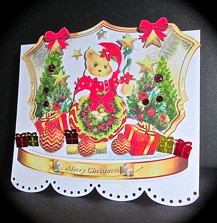 Christmas Teddy Bear by Cynthia Massey