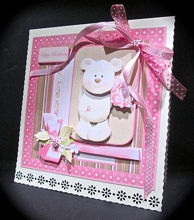 Flowers from a Bear Card with Decoupage by Cynthia Massey